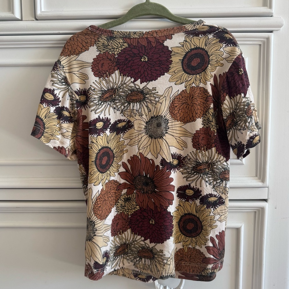 Kate Quinn Multi Sunflower Henley Top - Picture 2 of 5